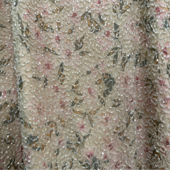 Mia Bella Couture Vintage 90's Beaded Floral Pale Pink Gown Beaded Y2K Dress ** - Picture 13 of 16